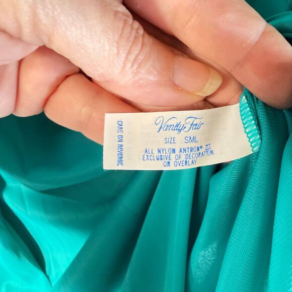 Vintage Lot Vanity Fair Purple/Teal Nightgown Robe Size S/M USA 1970s Loungewear - Picture 9 of 9